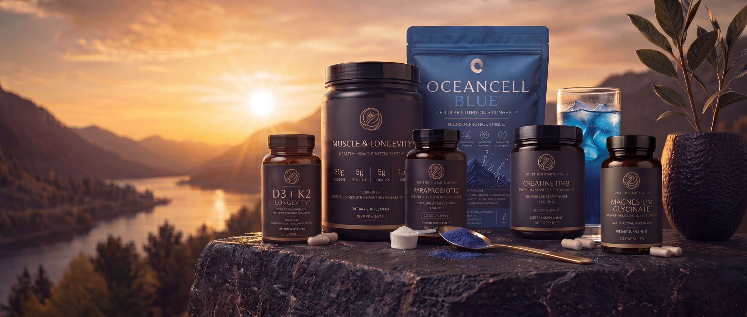 product lineup at sunrise